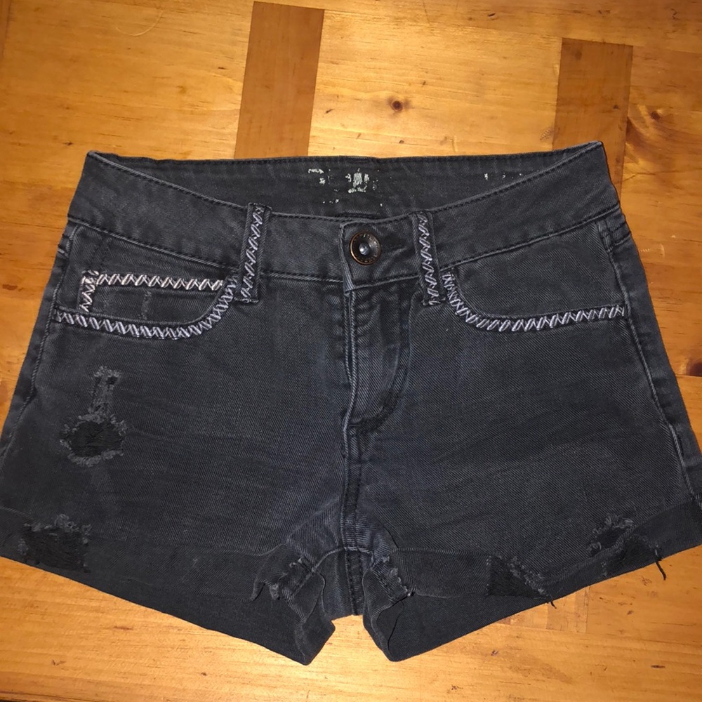 ripped black shorts